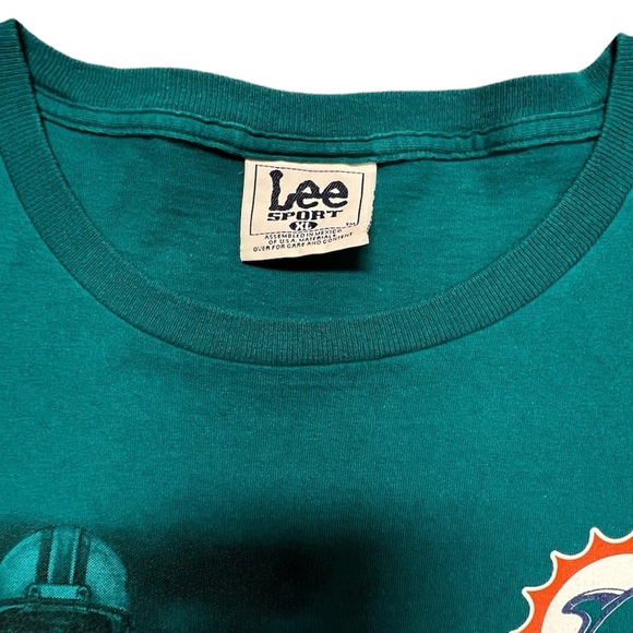 Vintage 90s Dan MARINO Miami DOLPHINS T-Shirt - LEE Apparel - 1997 NFL QB Club - Picture 4 of 5